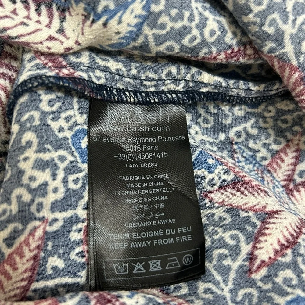 Ba&Sh Long Sleeve Multi Color Floral Mini Shirt Dress Size Medium - Picture 11 of 12